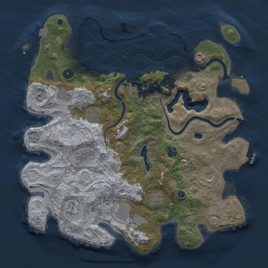 Rust Map: Procedural Map, Size: 4000, Seed: 713346124, 17 Monuments