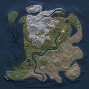 Thumbnail Rust Map: Procedural Map, Size: 3500, Seed: 537778401, 14 Monuments