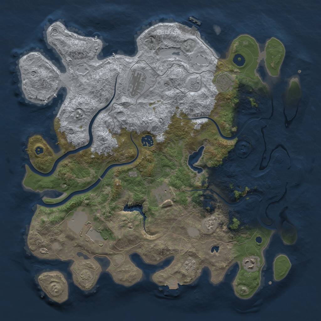 Rust Map: Procedural Map, Size: 4000, Seed: 1507299733, 13 Monuments