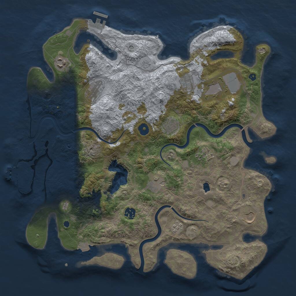 Rust Map: Procedural Map, Size: 4000, Seed: 75387364, 16 Monuments