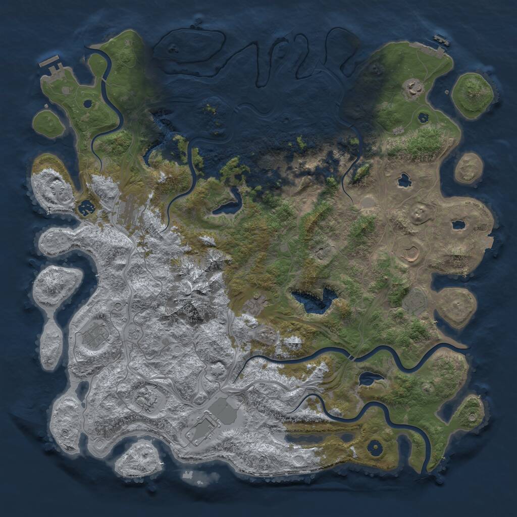 Rust Map: Procedural Map, Size: 5000, Seed: 323154940, 17 Monuments