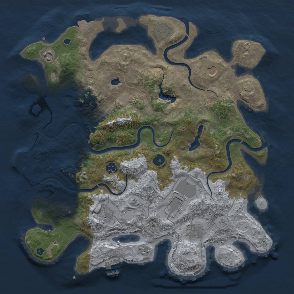 Rust Map: Procedural Map, Size: 4000, Seed: 353783298, 14 Monuments