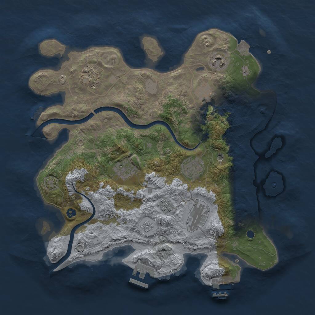 Rust Map: Procedural Map, Size: 3300, Seed: 66770506, 13 Monuments
