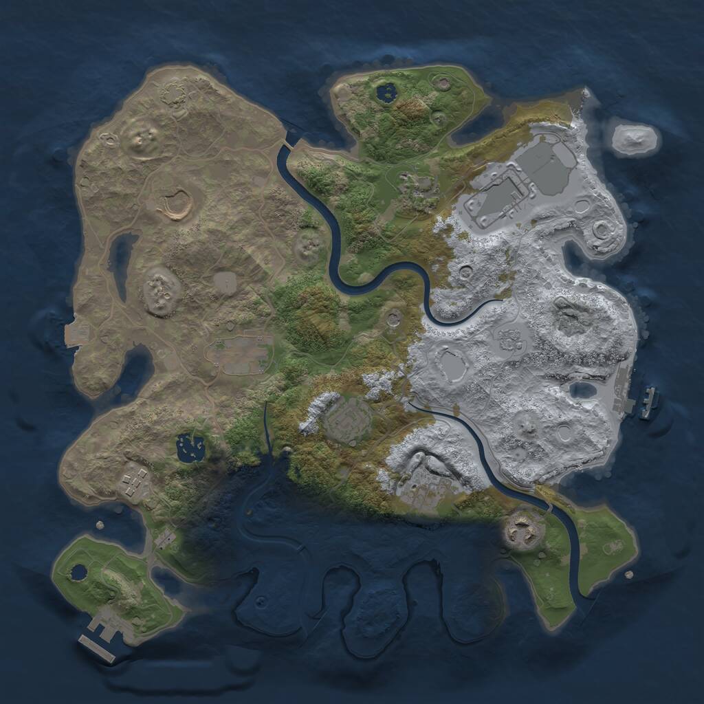 Rust Map: Procedural Map, Size: 3500, Seed: 311558390, 15 Monuments