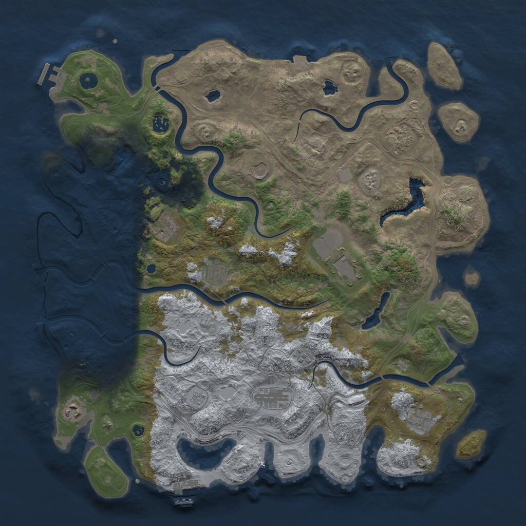 Rust Map: Procedural Map, Size: 4600, Seed: 158797352, 16 Monuments