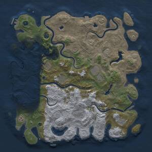 Thumbnail Rust Map: Procedural Map, Size: 4600, Seed: 158797352, 16 Monuments