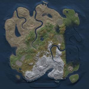 Thumbnail Rust Map: Procedural Map, Size: 3500, Seed: 966087979, 15 Monuments