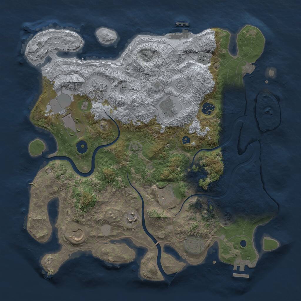 Rust Map: Procedural Map, Size: 3700, Seed: 1571490903, 15 Monuments