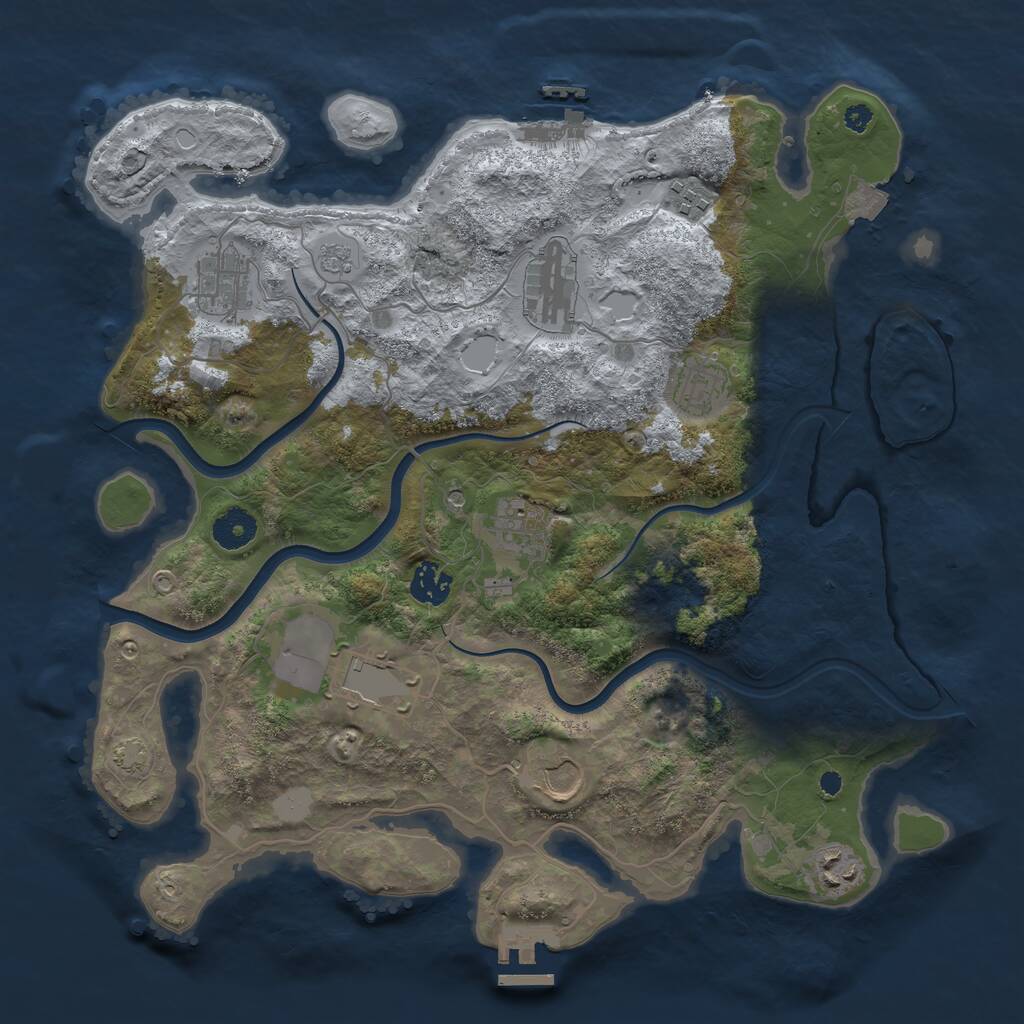 Rust Map: Procedural Map, Size: 3700, Seed: 1571490903, 15 Monuments