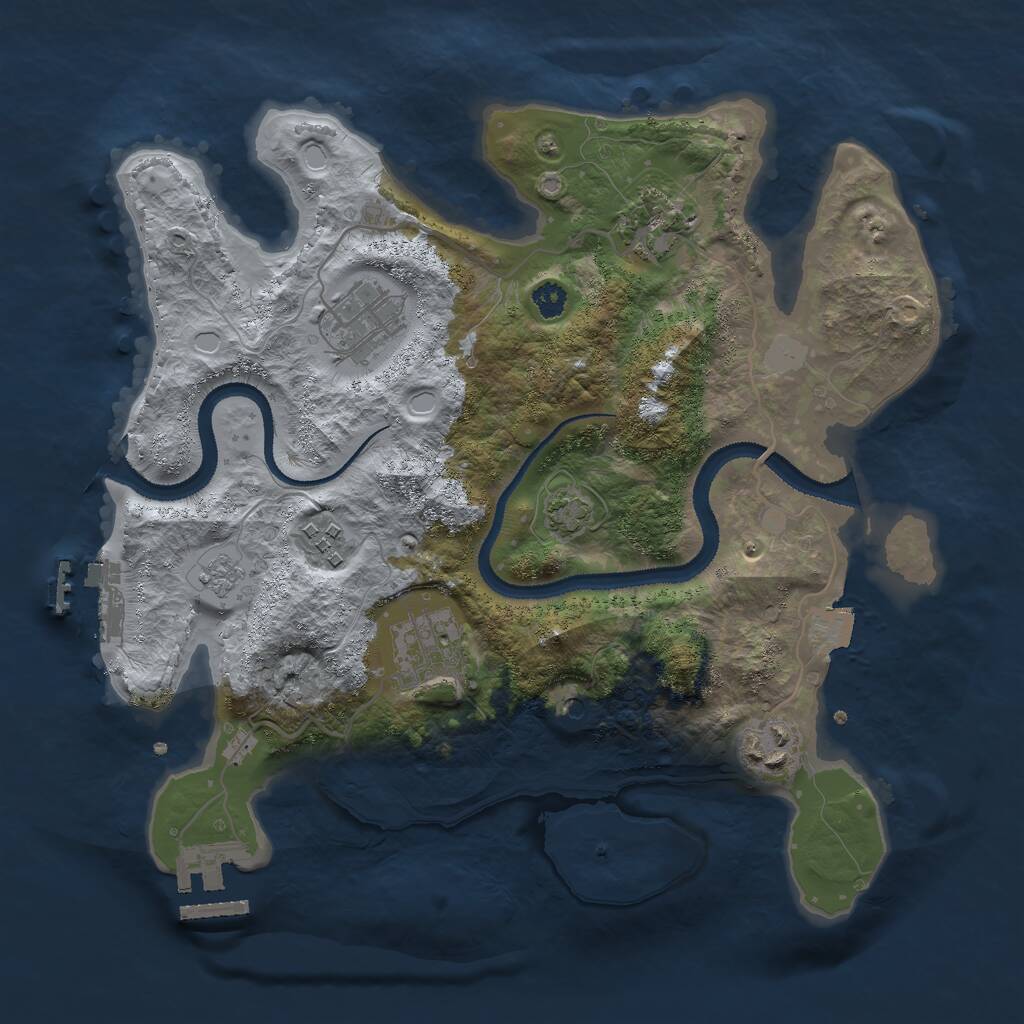 Rust Map: Procedural Map, Size: 3000, Seed: 481782949, 11 Monuments