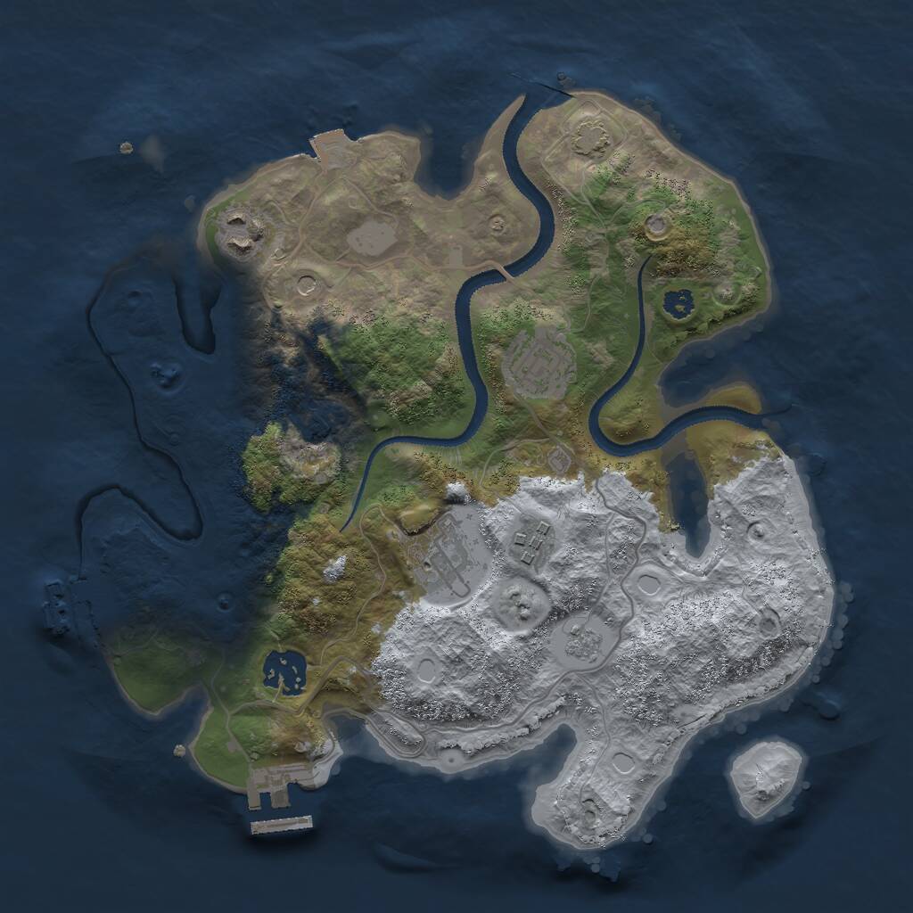 Rust Map: Procedural Map, Size: 3000, Seed: 1633887752, 11 Monuments