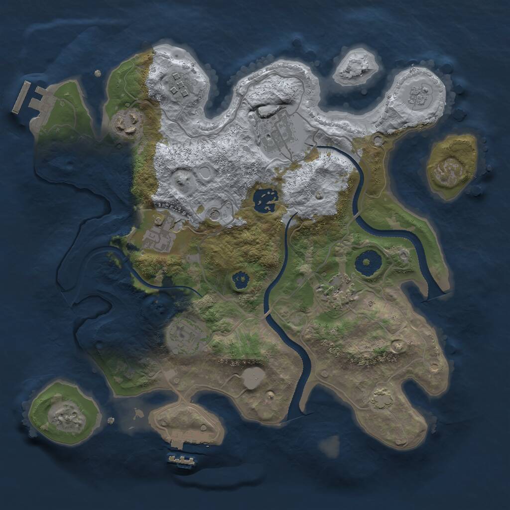 Rust Map: Procedural Map, Size: 3000, Seed: 711254008, 13 Monuments