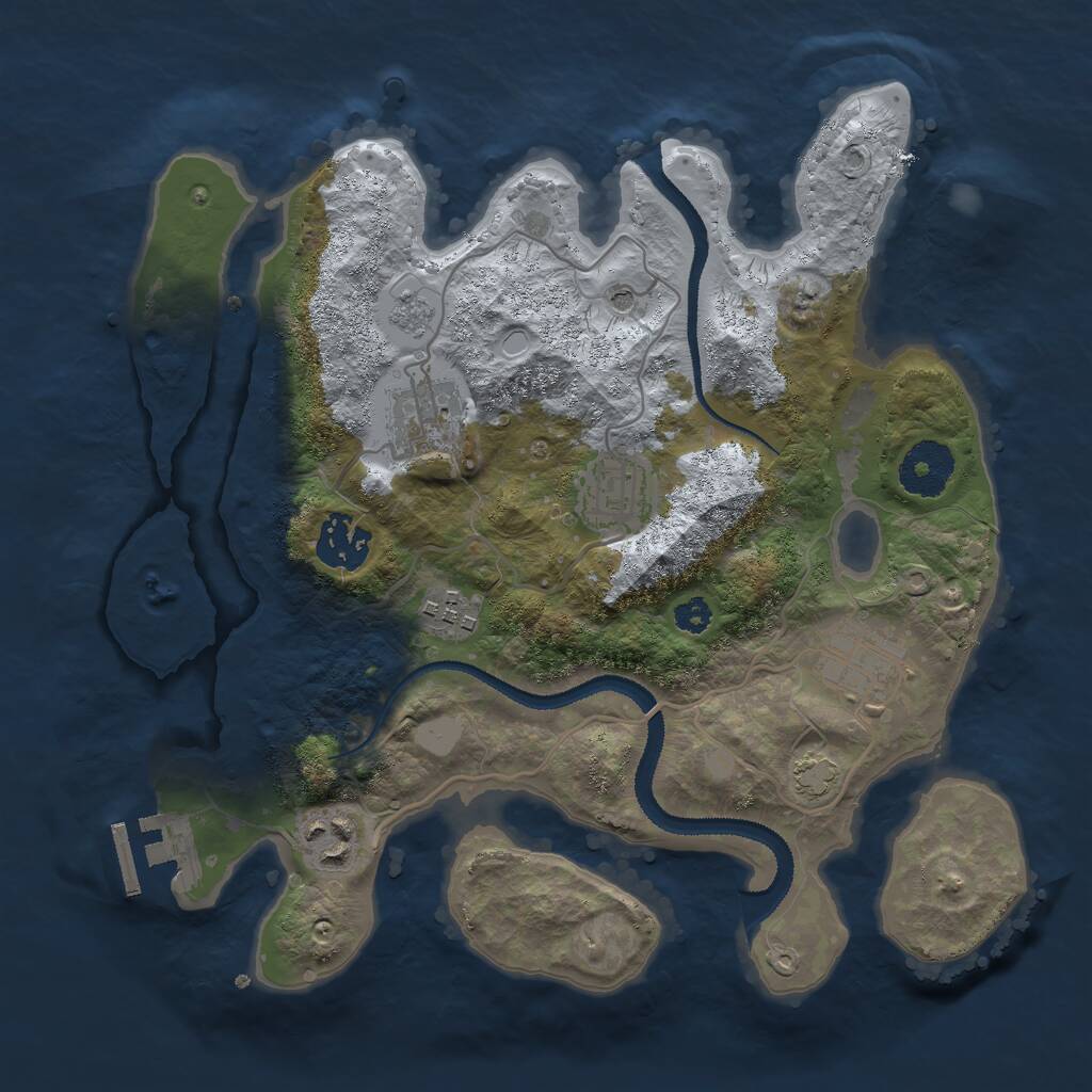 Rust Map: Procedural Map, Size: 3000, Seed: 6999645, 11 Monuments
