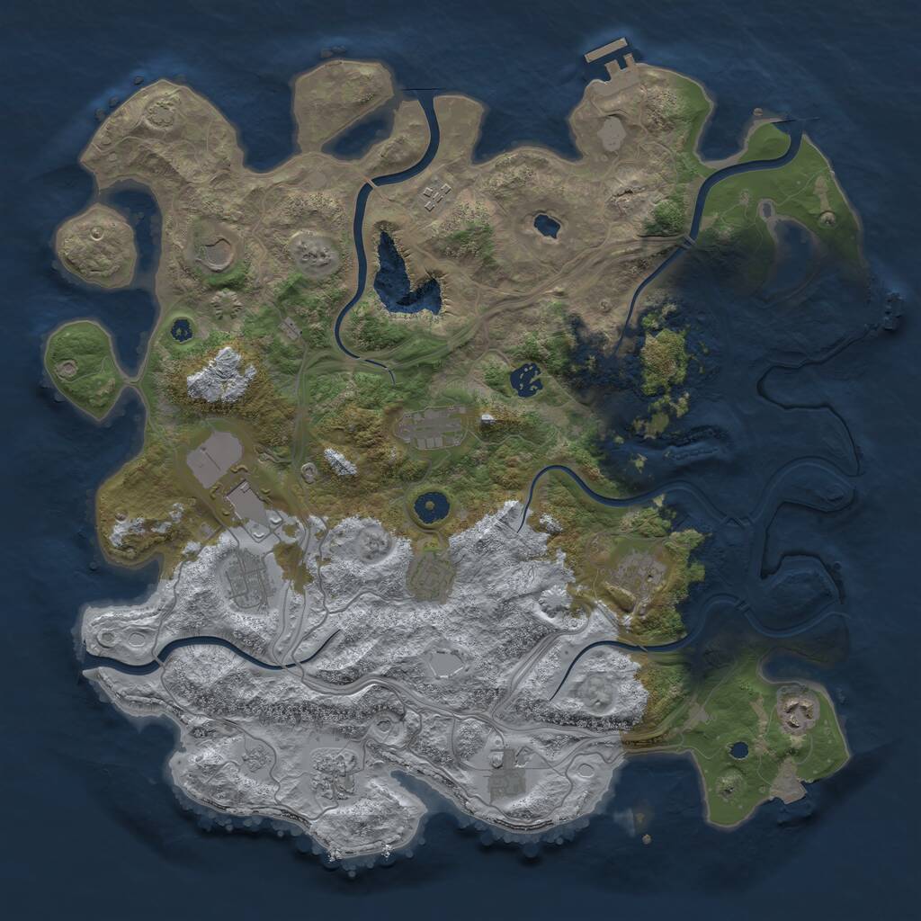 Rust Map: Procedural Map, Size: 4250, Seed: 732223478, 17 Monuments