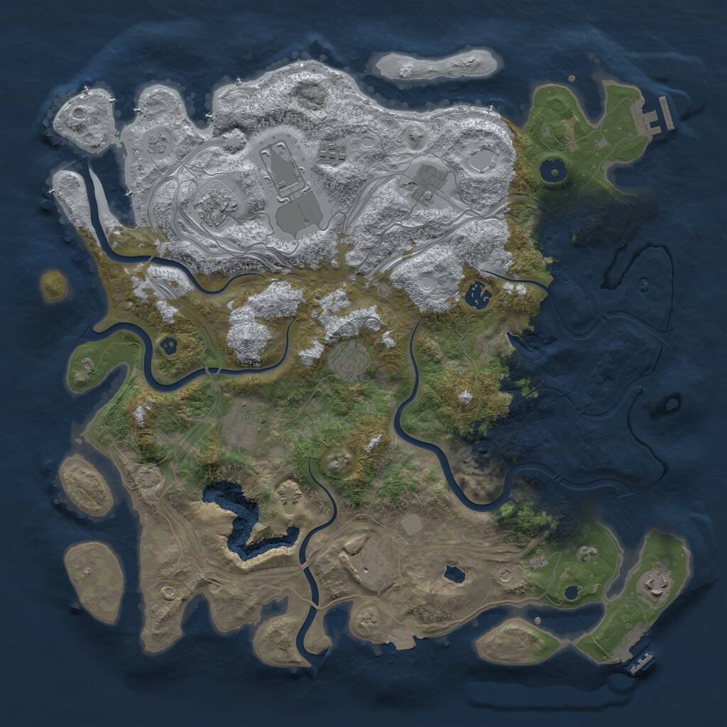 Rust Map: Procedural Map, Size: 4250, Seed: 1267186167, 15 Monuments