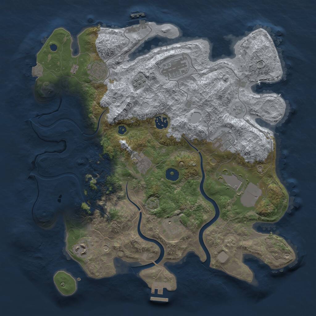 Rust Map: Procedural Map, Size: 3600, Seed: 1294433593, 15 Monuments