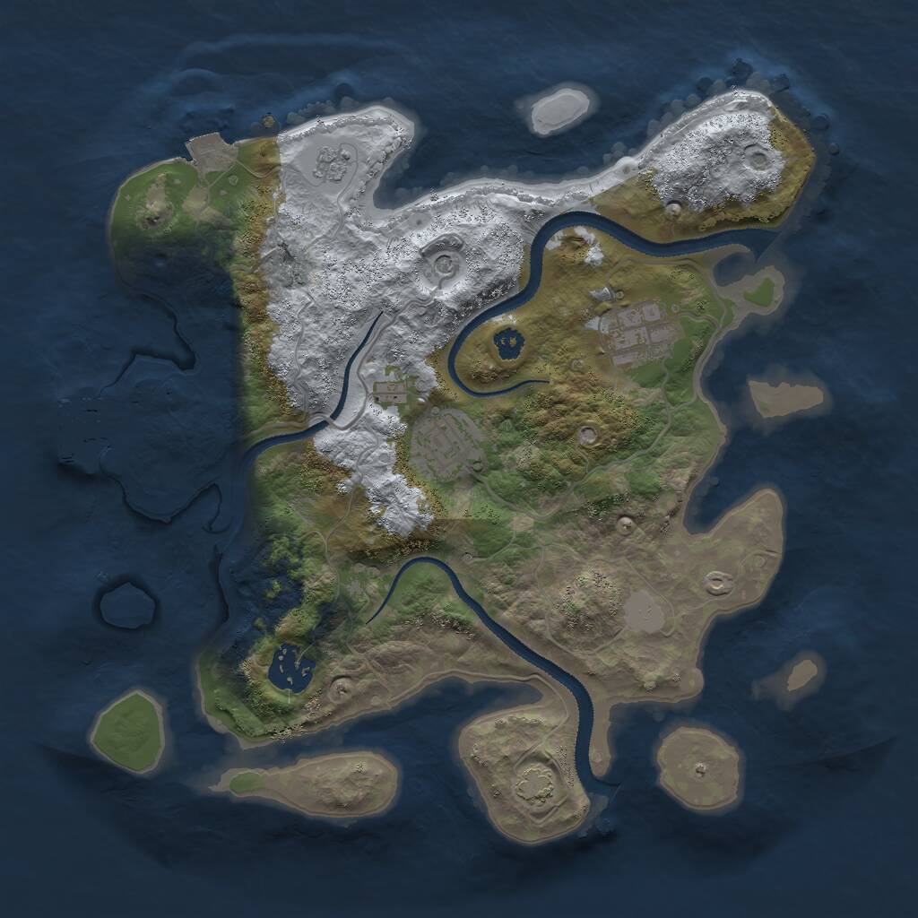 Rust Map: Procedural Map, Size: 3000, Seed: 1383592027, 8 Monuments