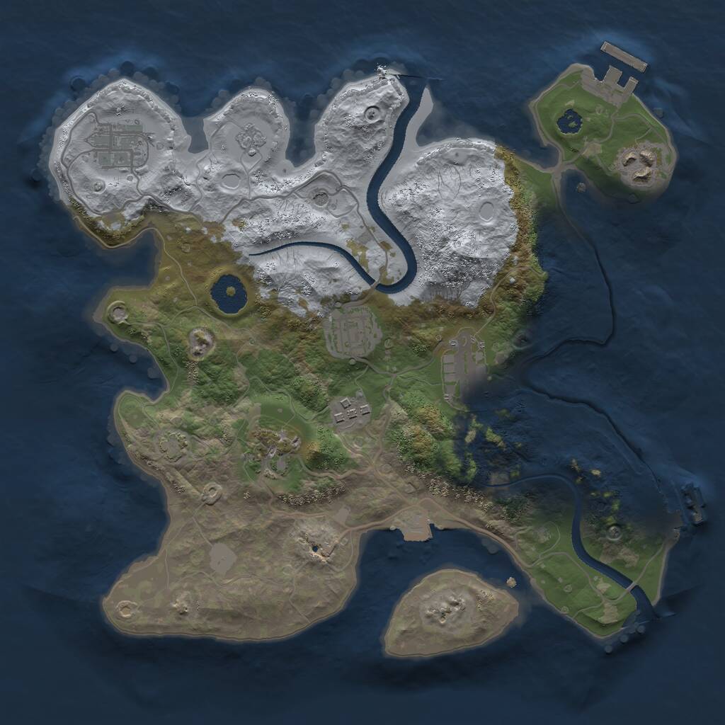 Rust Map: Procedural Map, Size: 3000, Seed: 1437524177, 12 Monuments