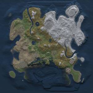 Thumbnail Rust Map: Procedural Map, Size: 3300, Seed: 1053811915, 13 Monuments