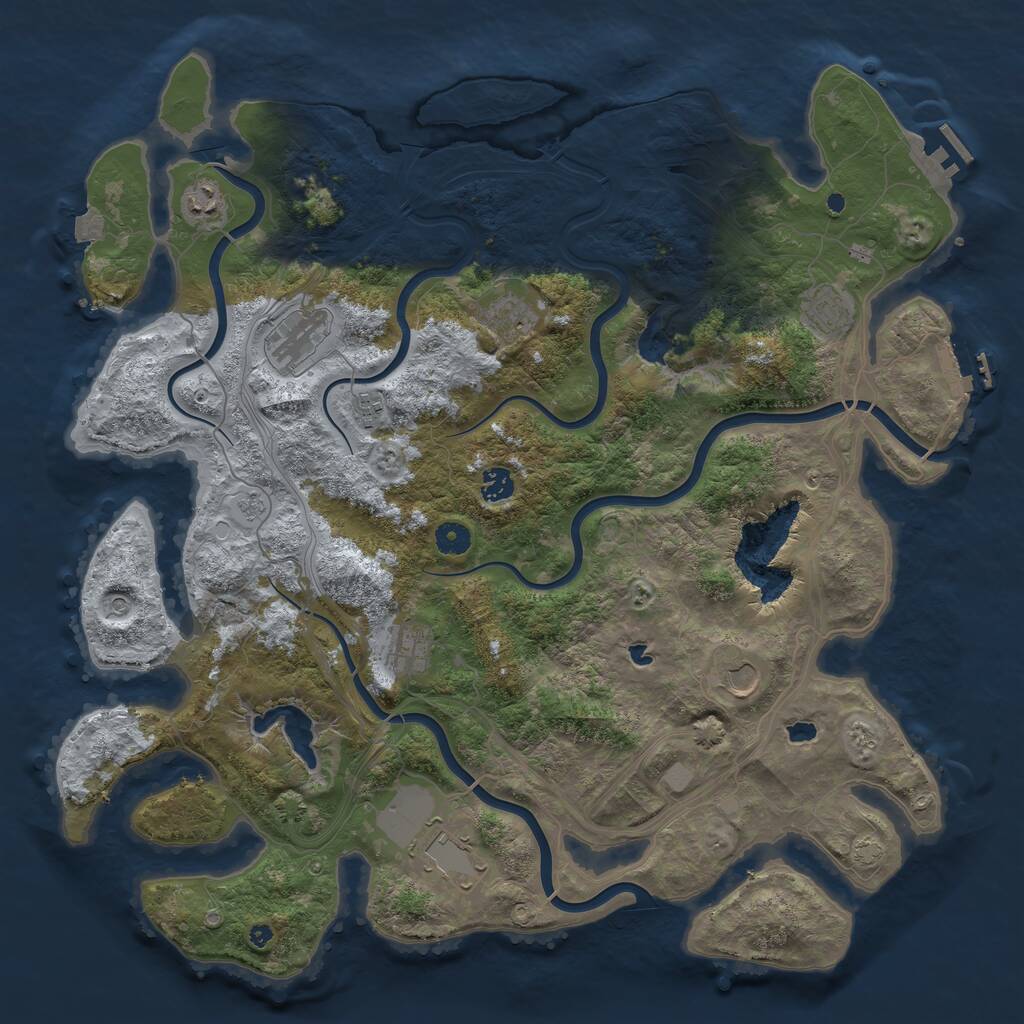 Rust Map: Procedural Map, Size: 4500, Seed: 295445, 15 Monuments
