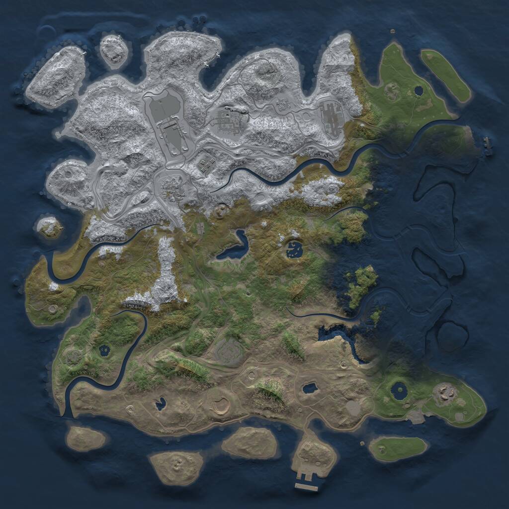 Rust Map: Procedural Map, Size: 4500, Seed: 1999215939, 15 Monuments