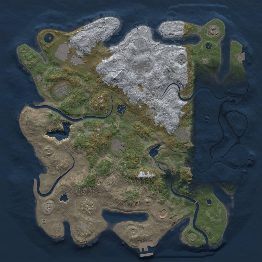 Rust Map: Procedural Map, Size: 4200, Seed: 50090000, 16 Monuments