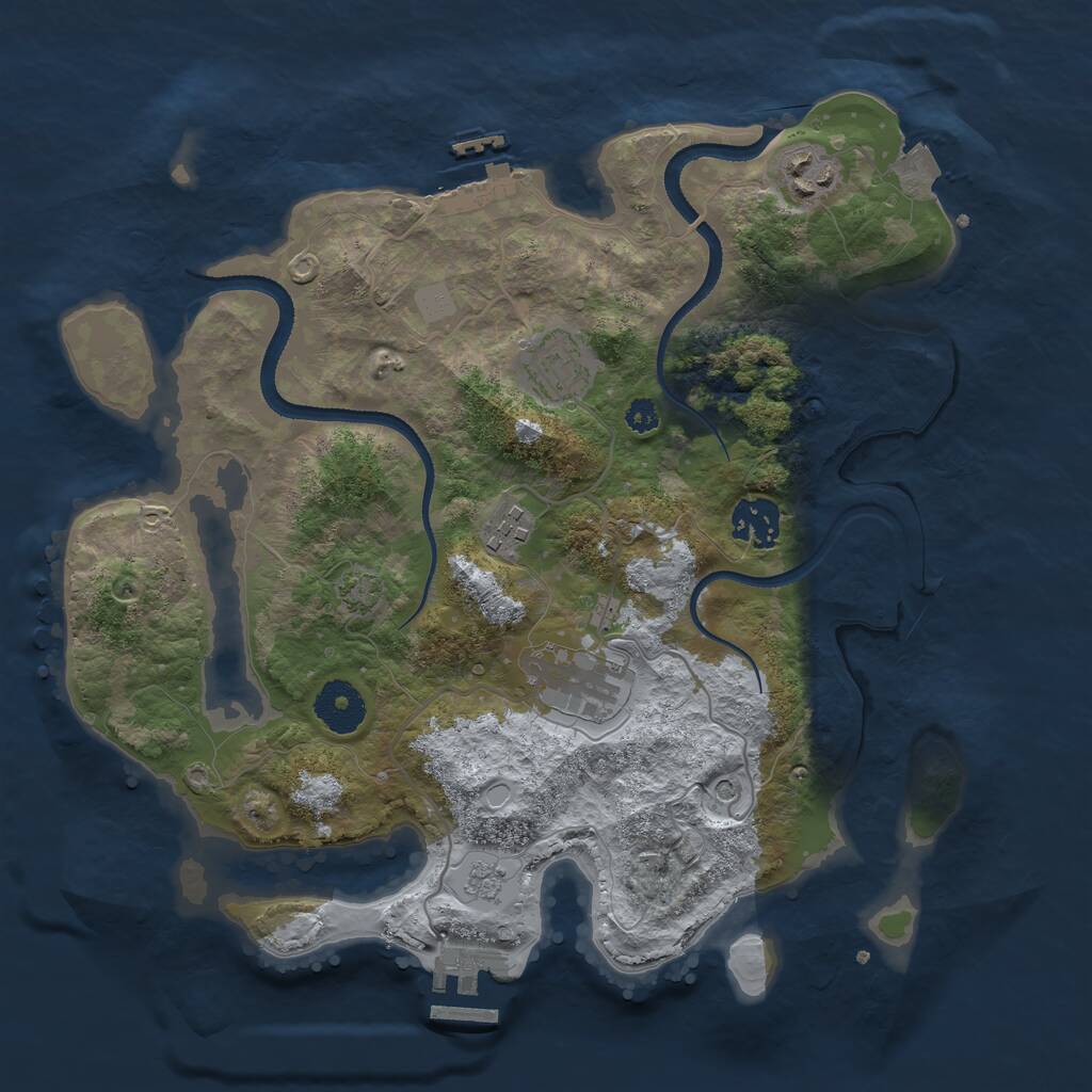 Rust Map: Procedural Map, Size: 3250, Seed: 85473, 11 Monuments