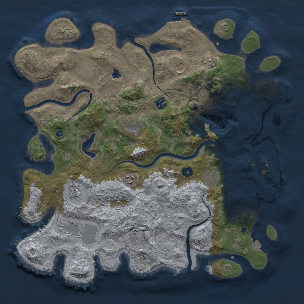 Rust Map: Procedural Map, Size: 4250, Seed: 1884230980, 16 Monuments