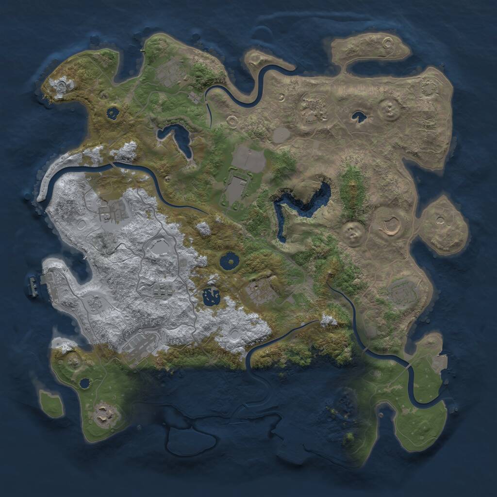 Rust Map: Procedural Map, Size: 4050, Seed: 170815017, 17 Monuments