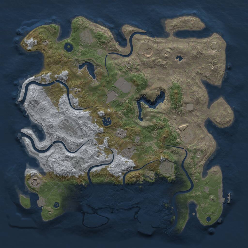 Rust Map: Procedural Map, Size: 4050, Seed: 170815017, 16 Monuments