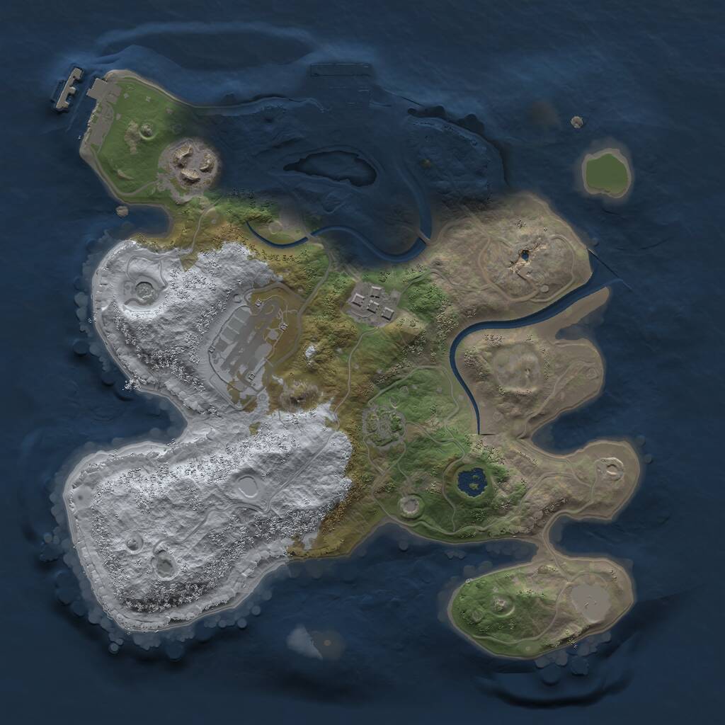 Rust Map: Procedural Map, Size: 2500, Seed: 456782158, 8 Monuments