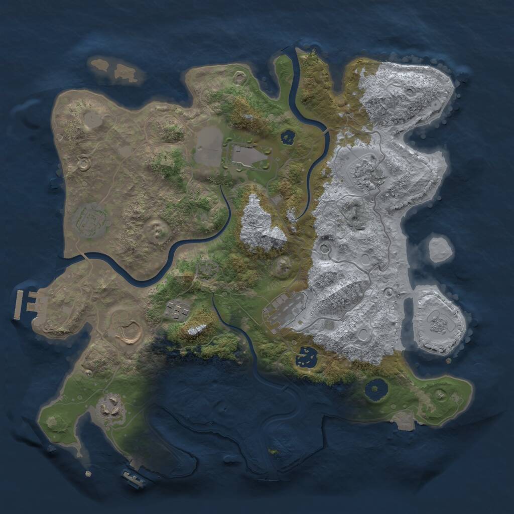 Rust Map: Procedural Map, Size: 3500, Seed: 1614242055, 14 Monuments