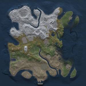 Thumbnail Rust Map: Procedural Map, Size: 3500, Seed: 23144786, 16 Monuments