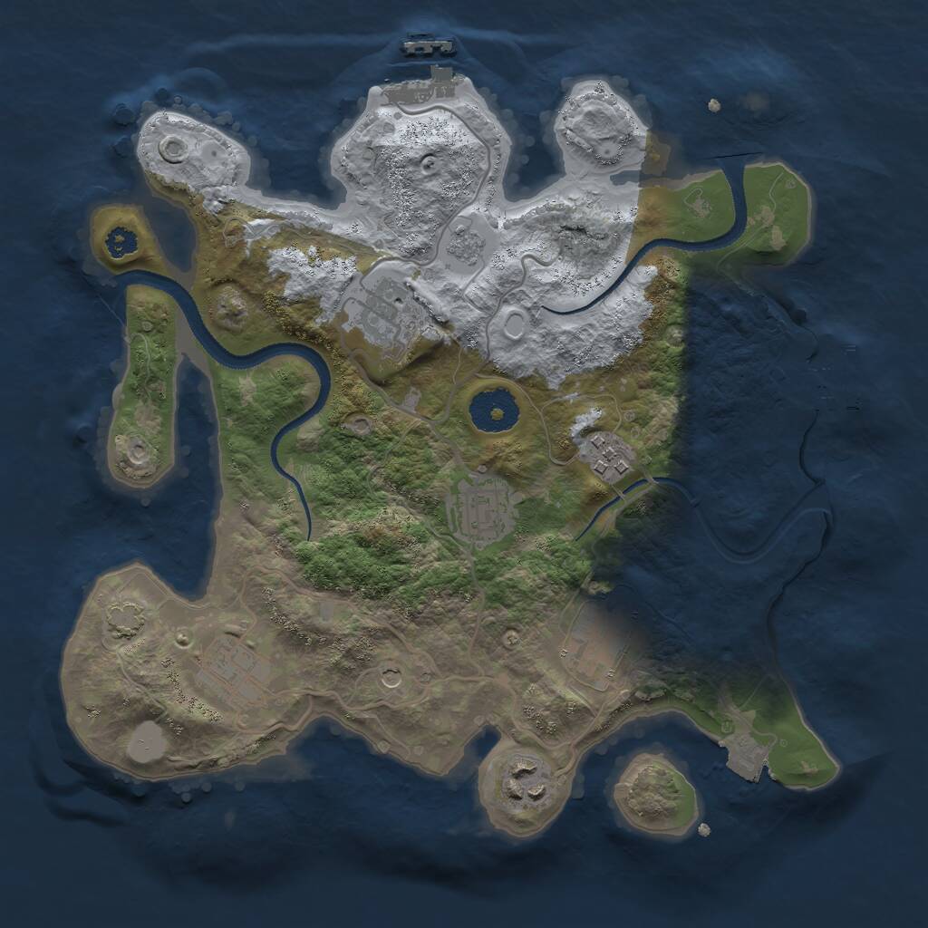 Rust Map: Procedural Map, Size: 3000, Seed: 1725655507, 12 Monuments