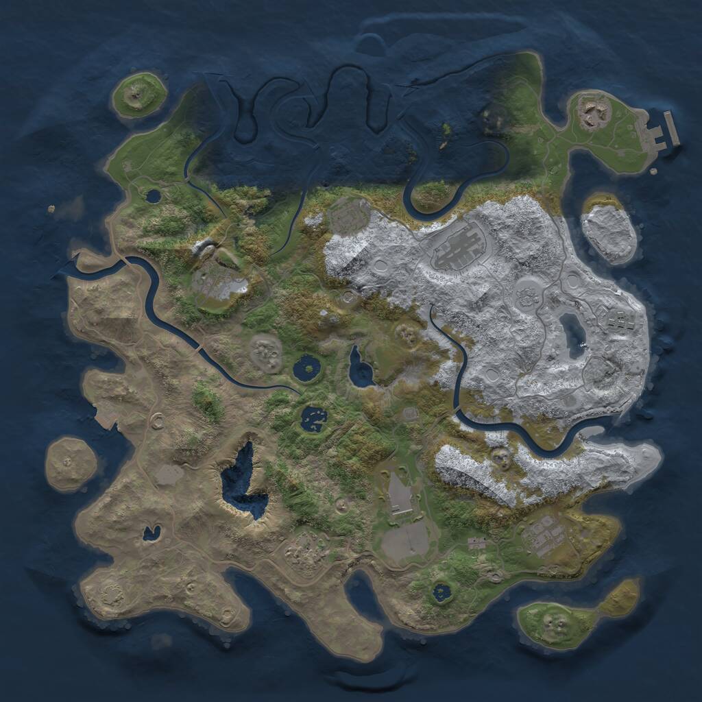 Rust Map: Procedural Map, Size: 4000, Seed: 867067962, 14 Monuments