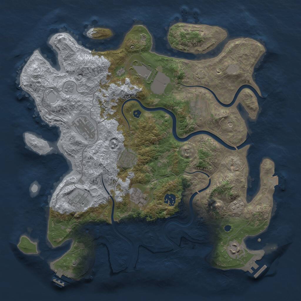 Rust Map: Procedural Map, Size: 3750, Seed: 29081989, 15 Monuments