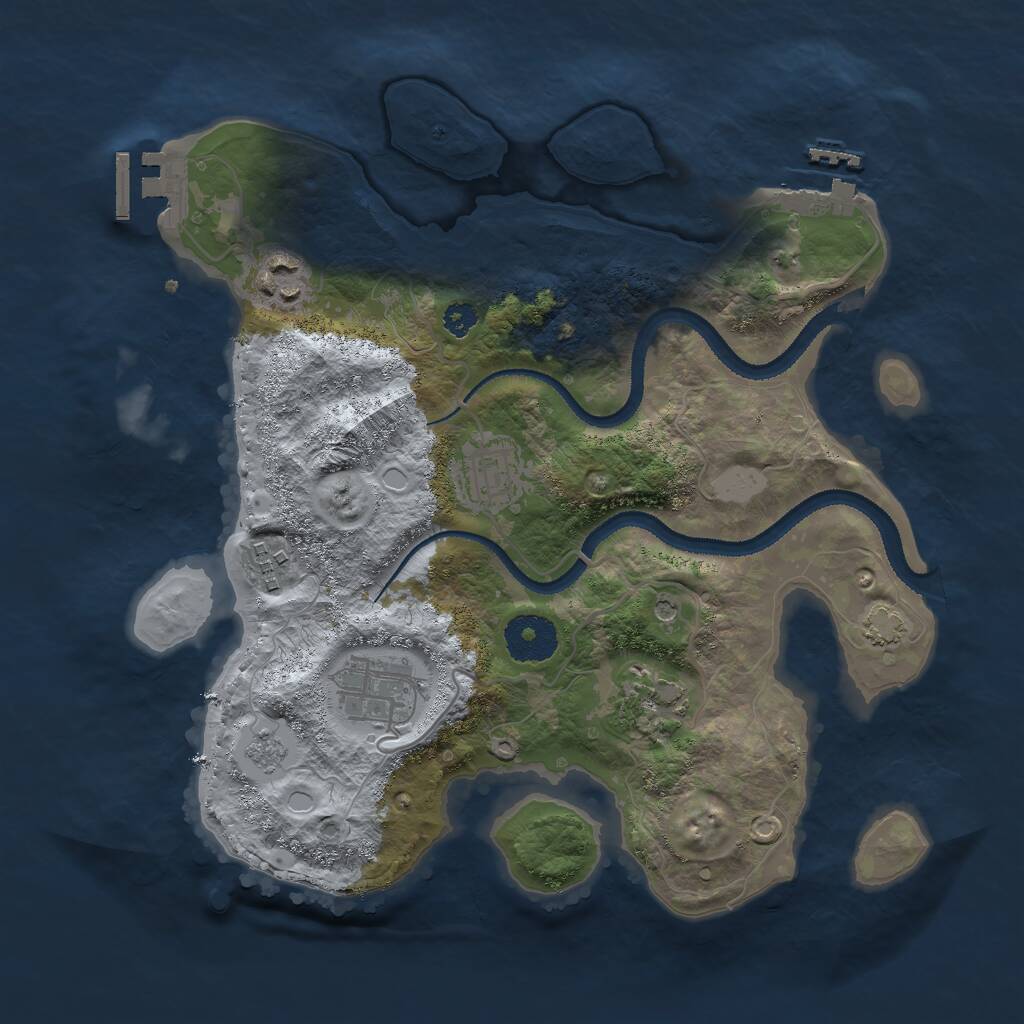 Rust Map: Procedural Map, Size: 3052, Seed: 100, 11 Monuments