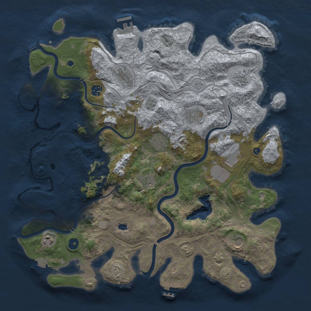 Rust Map: Procedural Map, Size: 4250, Seed: 651743113, 16 Monuments