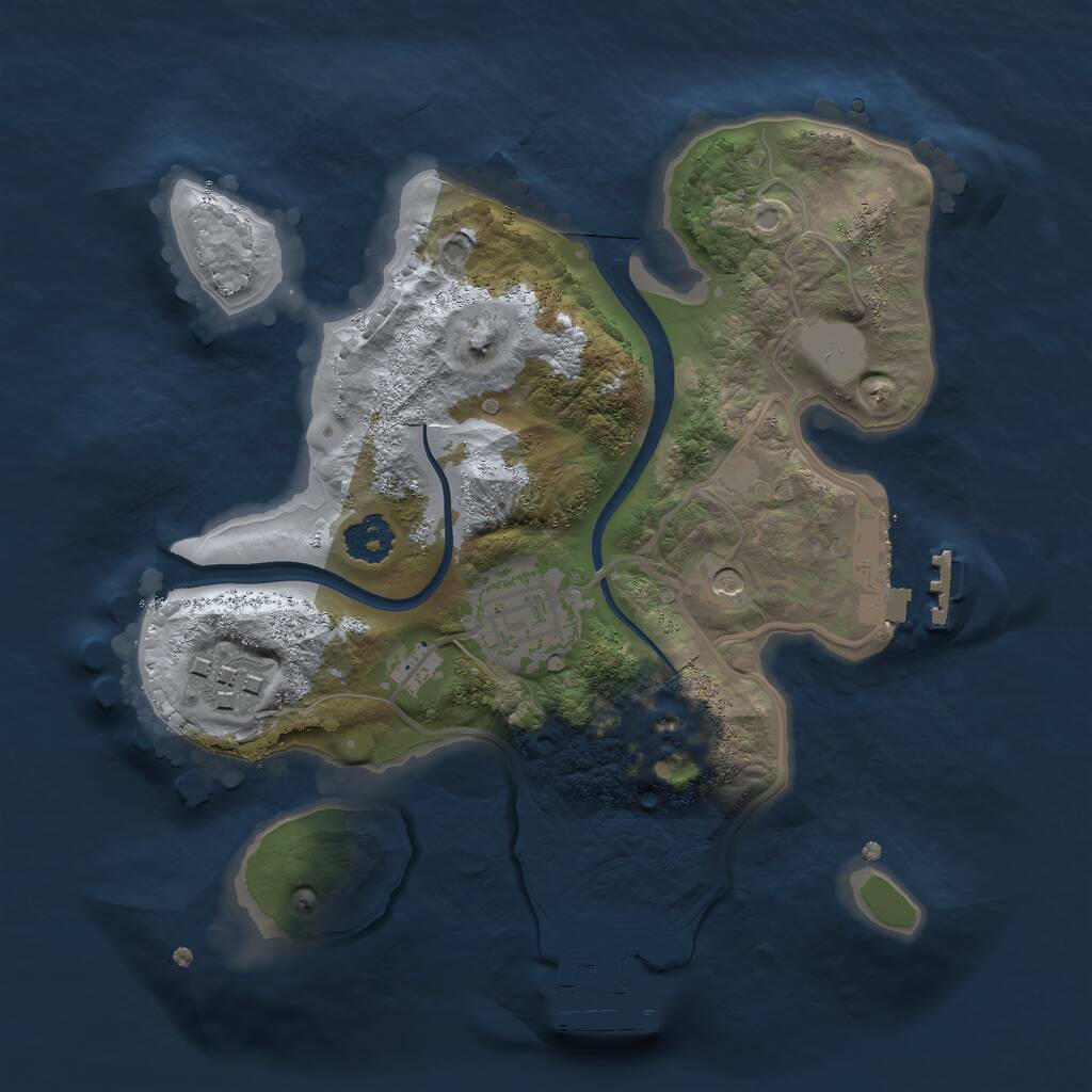 Rust Map: Procedural Map, Size: 2250, Seed: 27899, 6 Monuments