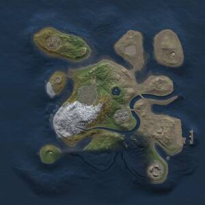 Thumbnail Rust Map: Procedural Map, Size: 2300, Seed: 1752662196, 5 Monuments