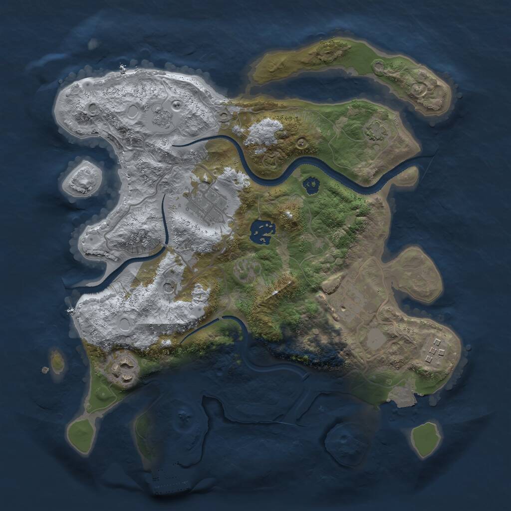 Rust Map: Procedural Map, Size: 3000, Seed: 1697163336, 10 Monuments