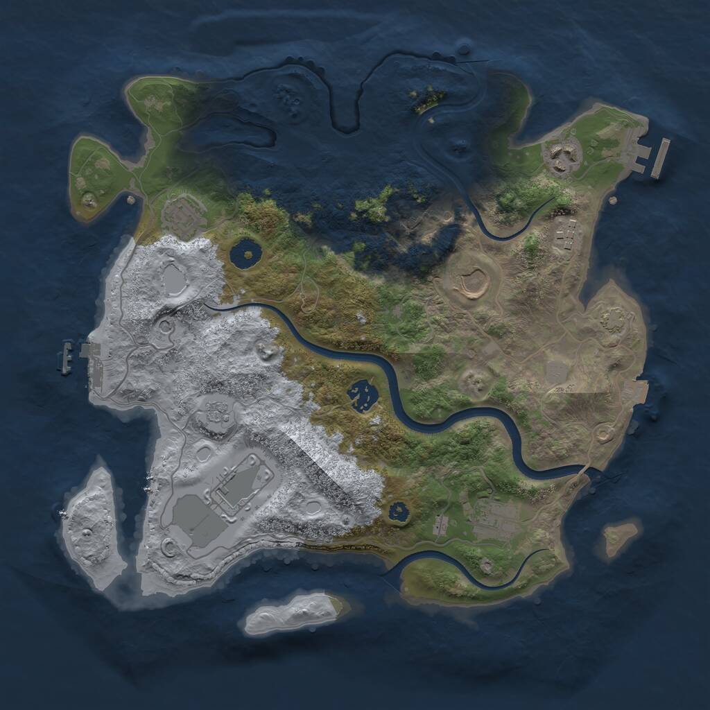 Rust Map: Procedural Map, Size: 3520, Seed: 1495, 13 Monuments