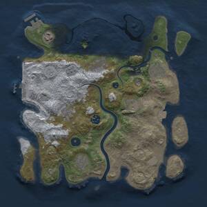 Thumbnail Rust Map: Procedural Map, Size: 3300, Seed: 1296063426, 14 Monuments
