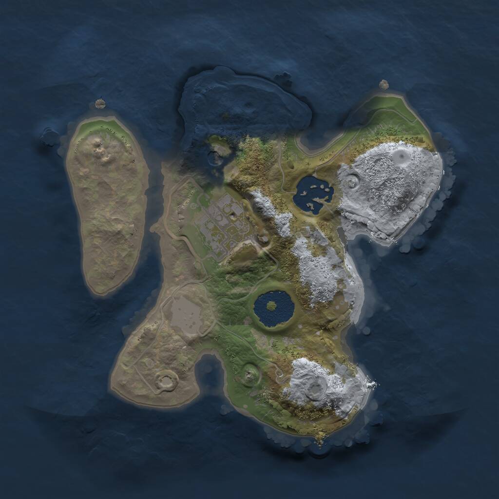 Rust Map: Procedural Map, Size: 2000, Seed: 53023, 4 Monuments