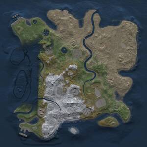 Thumbnail Rust Map: Procedural Map, Size: 3500, Seed: 1579428897, 15 Monuments