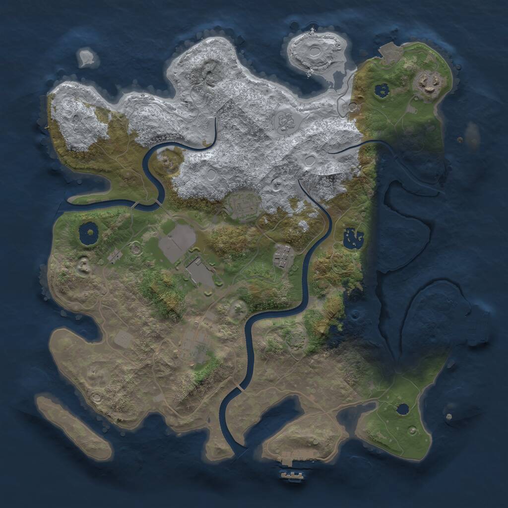 Rust Map: Procedural Map, Size: 3500, Seed: 171951842, 12 Monuments