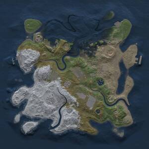 Thumbnail Rust Map: Procedural Map, Size: 3500, Seed: 1190554501, 15 Monuments