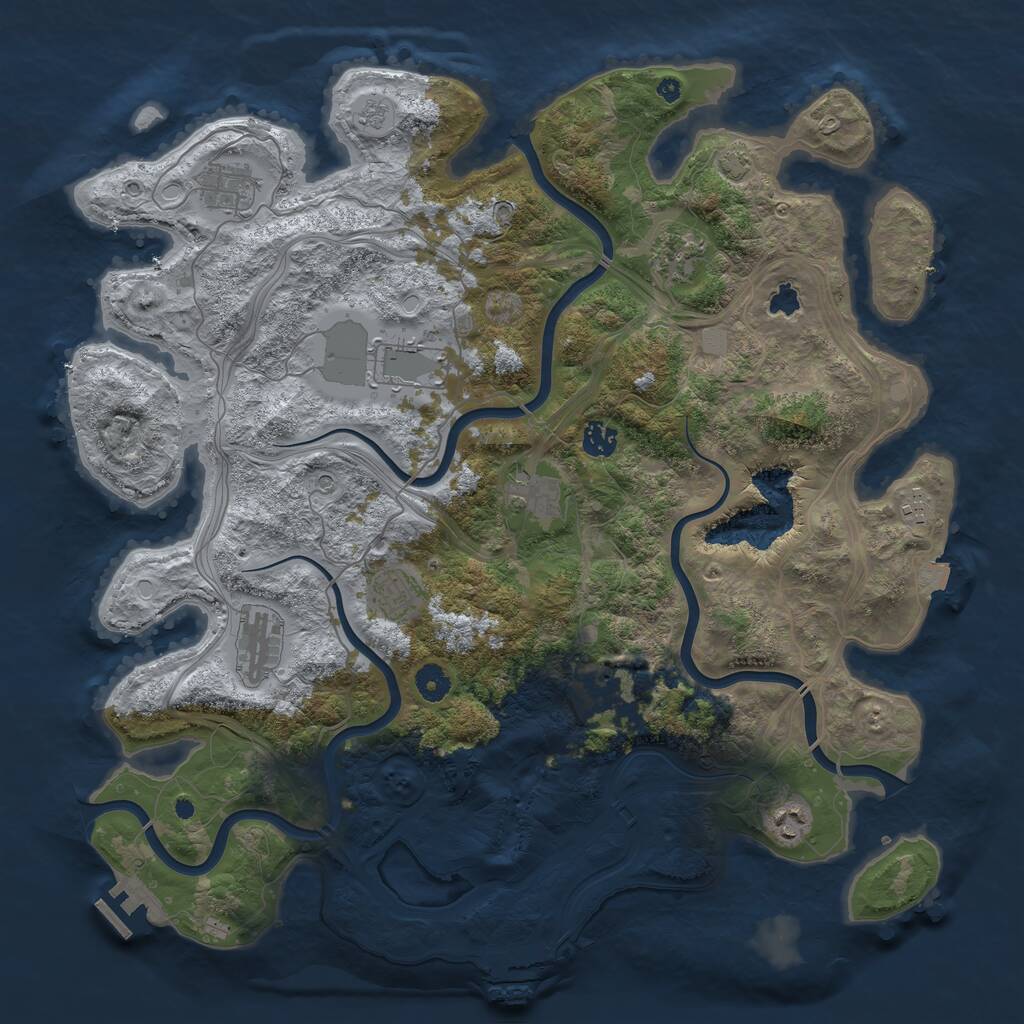 Rust Map: Procedural Map, Size: 4300, Seed: 20250613, 16 Monuments