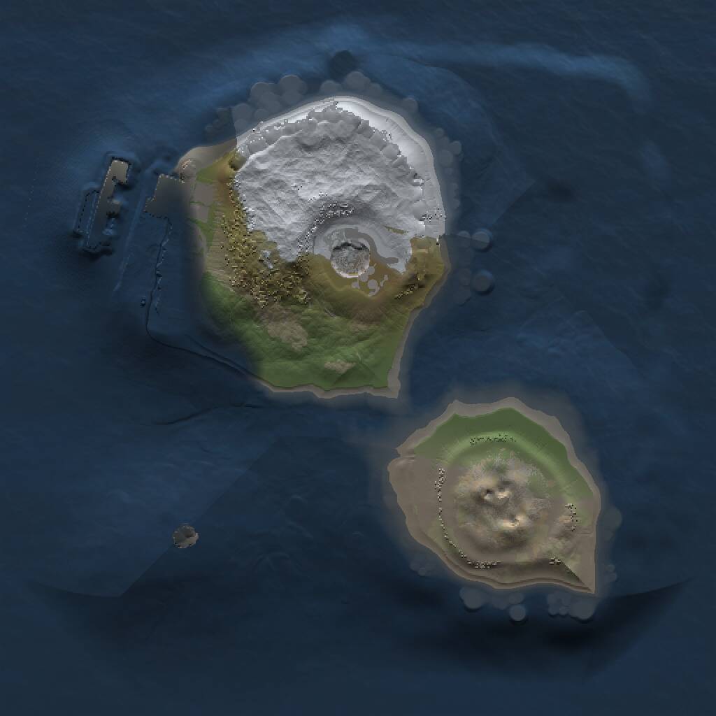 Rust Map: Procedural Map, Size: 1200, Seed: 3939, 3 Monuments