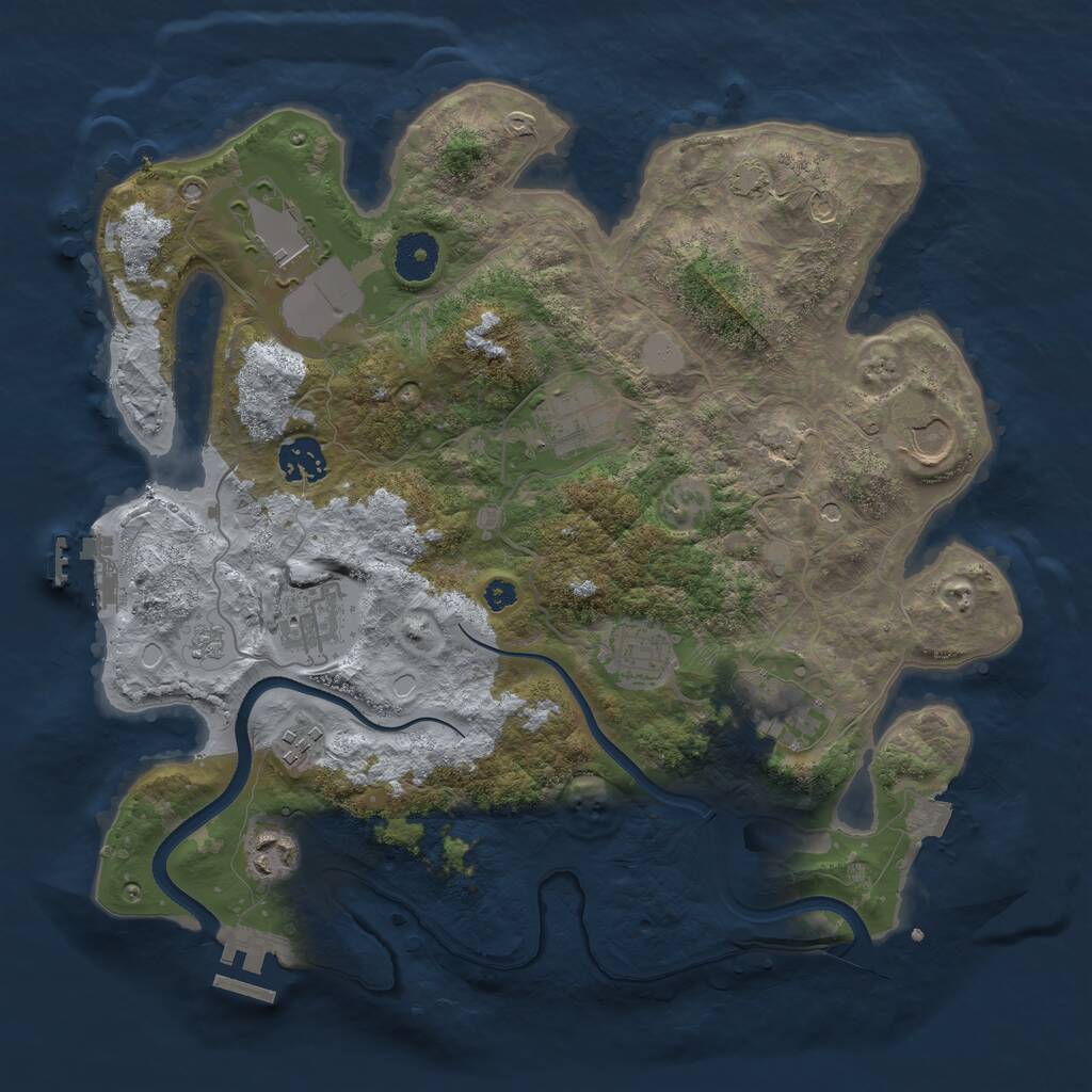 Rust Map: Procedural Map, Size: 3500, Seed: 2046706706, 15 Monuments